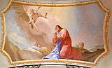 Deckenfresko &uuml;ber der Orgel. - Fresken